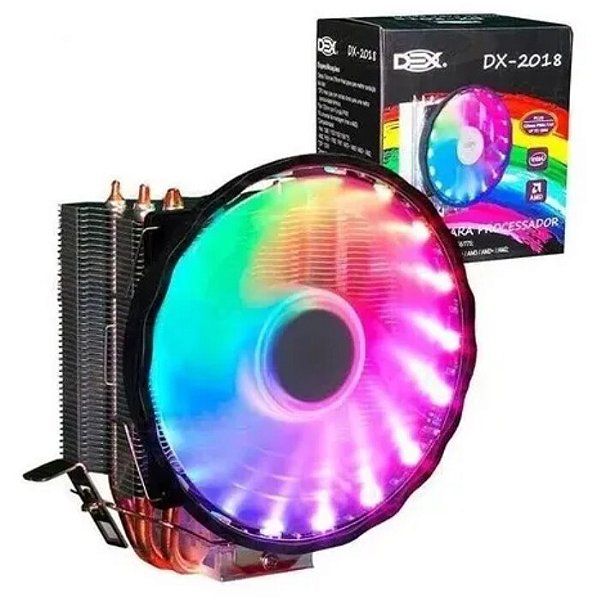 Cooler Processador Universal Intel e Amd LED RGB Dex DX-2018