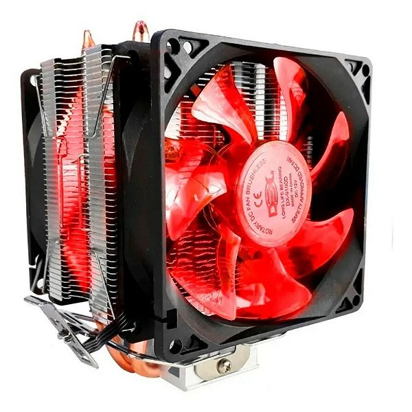 Cooler Processador INTEL AMD FAN Duplo DEX DX-9100D Vermelho