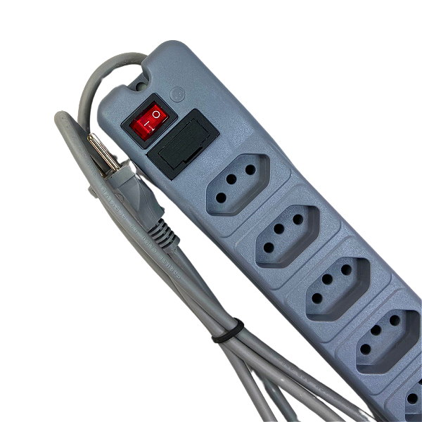 Filtro De Linha 6 Tomadas Padrão Régua Extensão Cabo 80cm