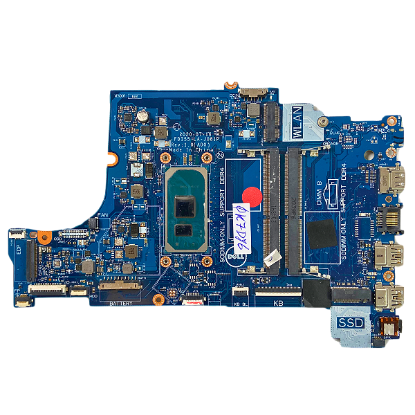 Placa Mãe Dell LA-J081P Intel® Core™ i3-1005G1 SUCATA