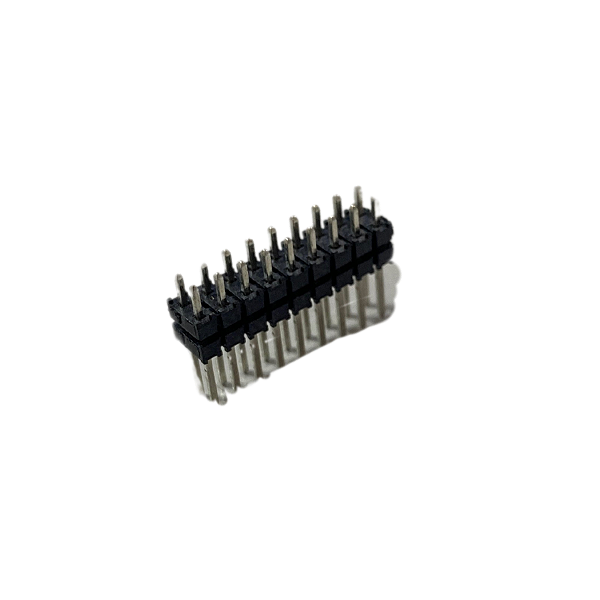 Kit c/ 10 Pinos Duplo 2x9 180° – Passo 2,00mm – PTH Macho
