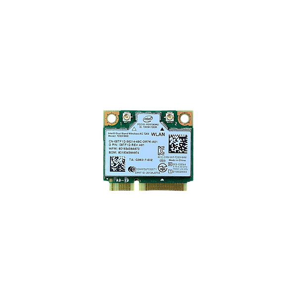 Placa Wifi E Bluetooth Intel AC 7260 Mini PCIe Dell 08TF1D
