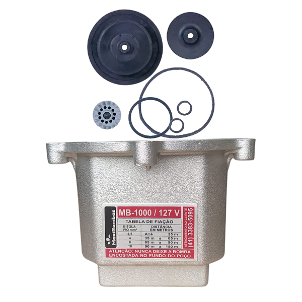 Kit caneca + Reparo Bombas Sapo Submersa Com 06 Parafusos Todas 165mm