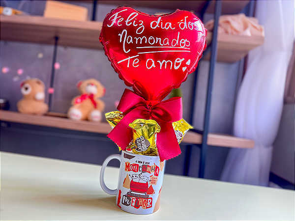 Caneca com Bombons e Balão
