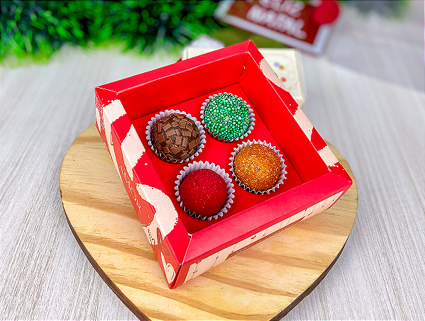 Caixa Natalina com 4 doces