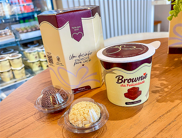Kit Presente na Caixinha – Brownie no Pote + 2 Brigadeirões