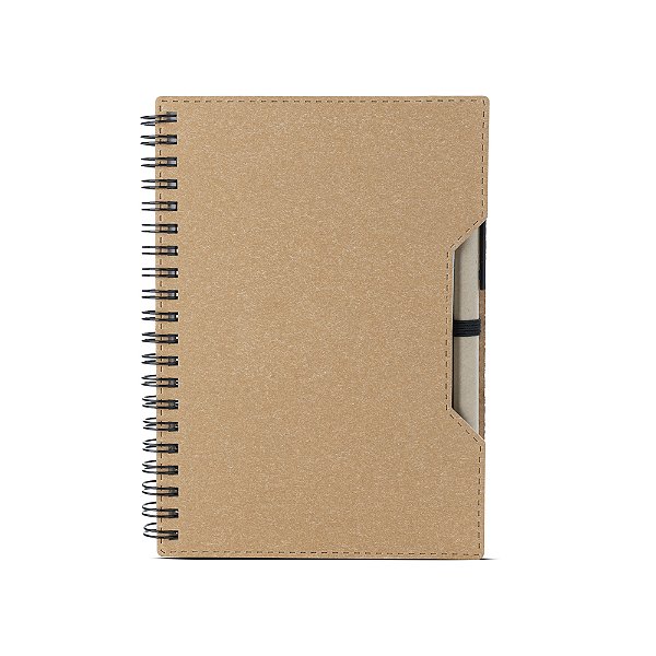 Caderno com caneta