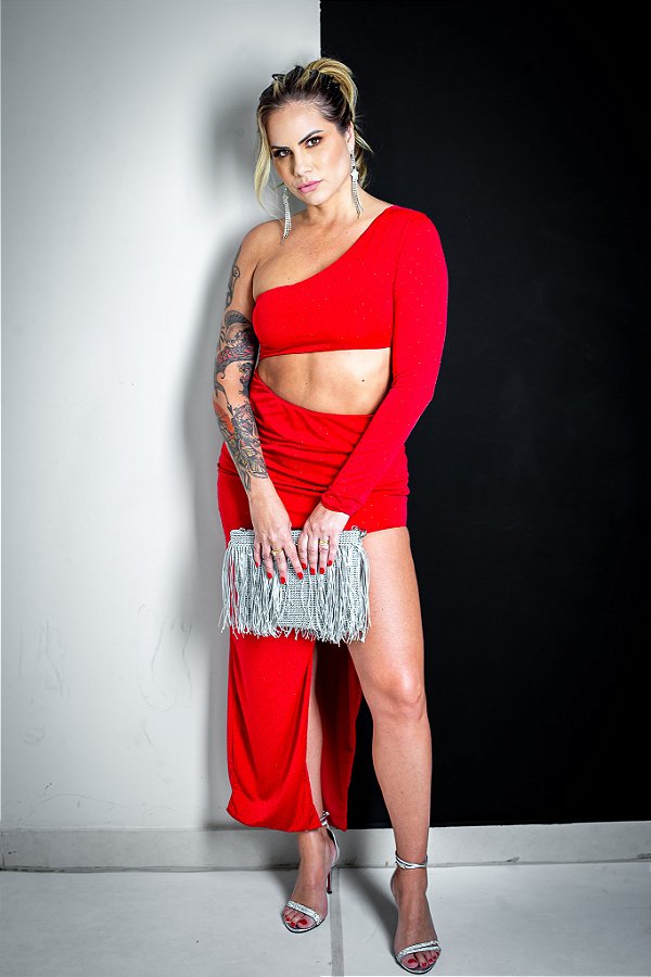 Vestido de manga única