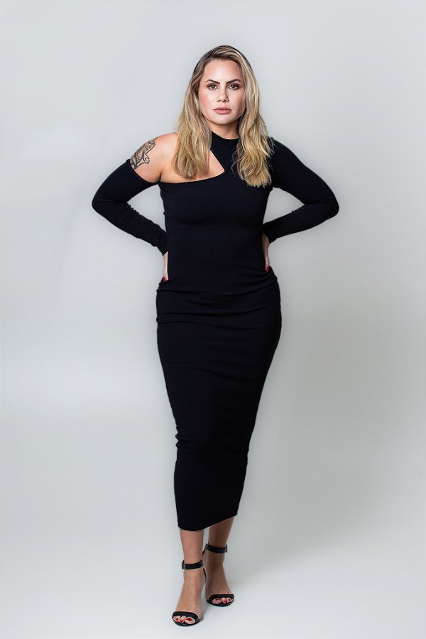 Vestido inverno gola alta