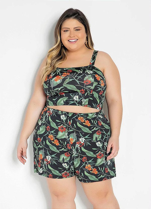 Conjunto Floral Plus Size
