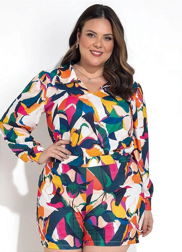 Conjunto floral colorido Plus