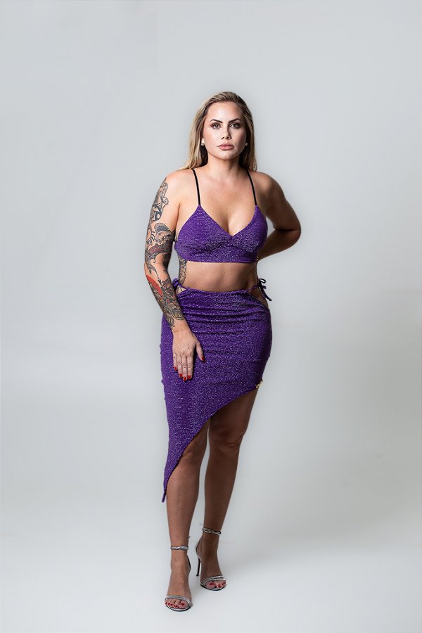 Conjunto roxo brilhante
