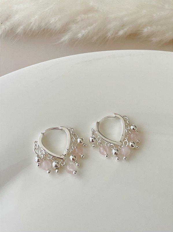 Brinco Eleva Quartzo Rosa