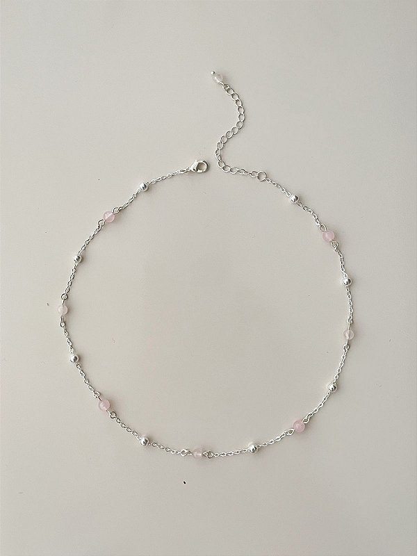 Gargantilha Sirius Quartzo Rosa