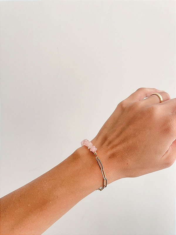 Pulseira Nya Quartzo Rosa