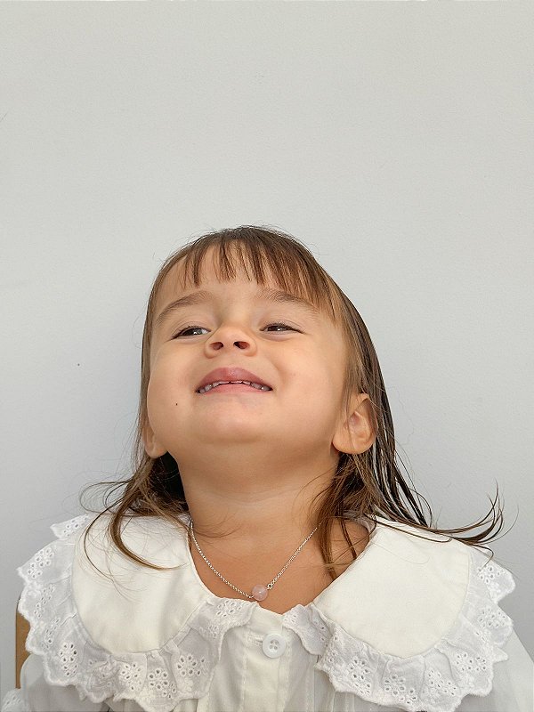 Gargantilha Una Quartzo Rosa Infantil