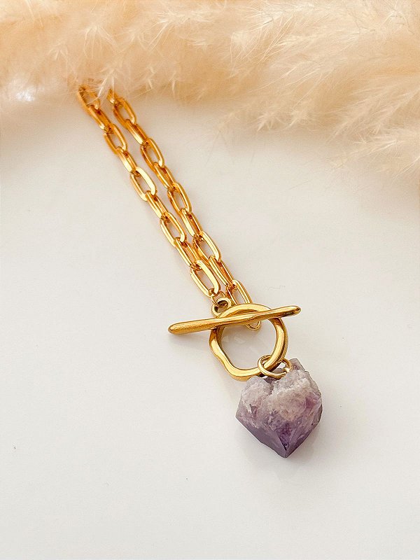 Colar Brisa Ametista Ouro