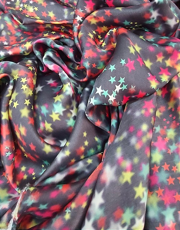 Tecido Cetim algodão com Seda Estampado  -1,40 de Largura