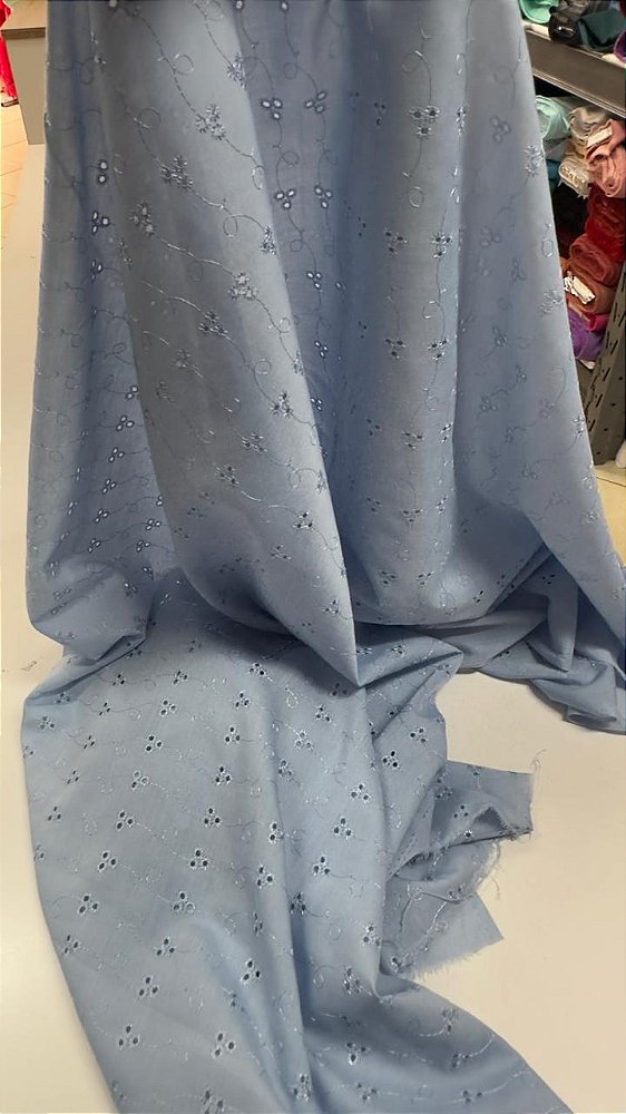 Tecido laise mista Azul serenity  150cm de largura