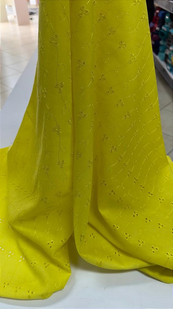Tecido laise mista Amarelo 150cm de largura