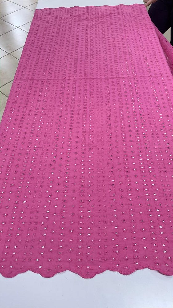 Tecido laise 100% rosa chiclete