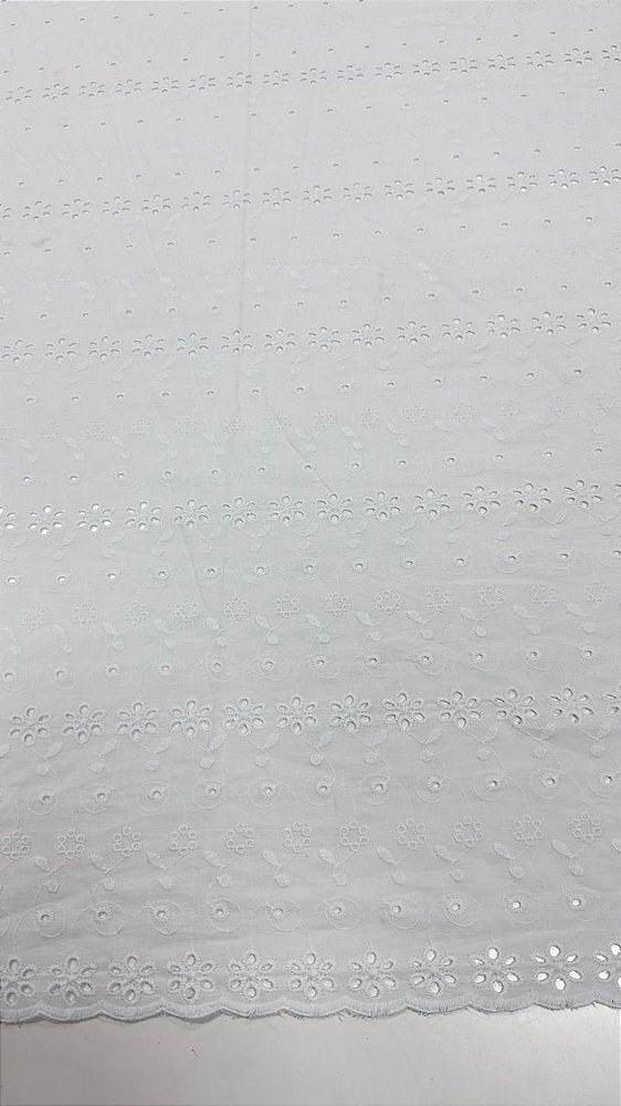 Tecido laise 100% algodão branco