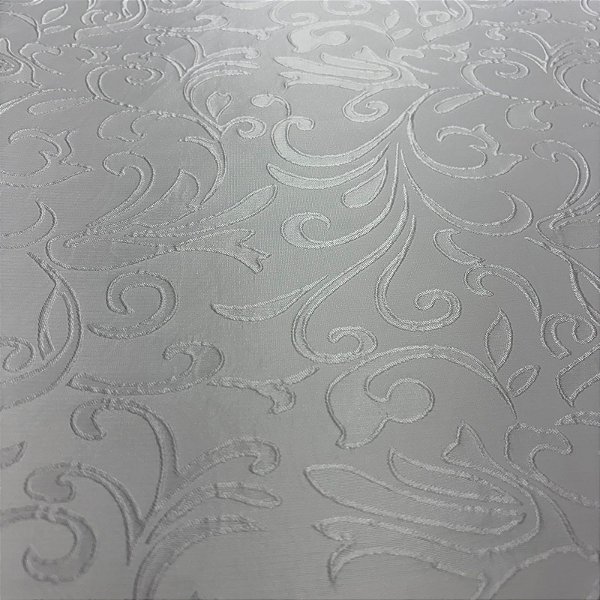 Tecido Jacquard Bordado com Relevo Arabesco Off White