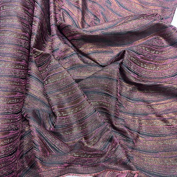 Tecido Jacquard metalizado