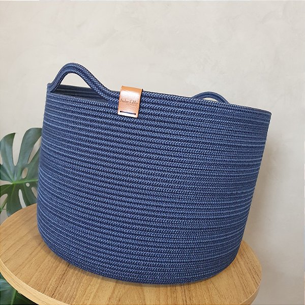 Cesto 35cm x 25cm | Corda Náutica Azul Marinho
