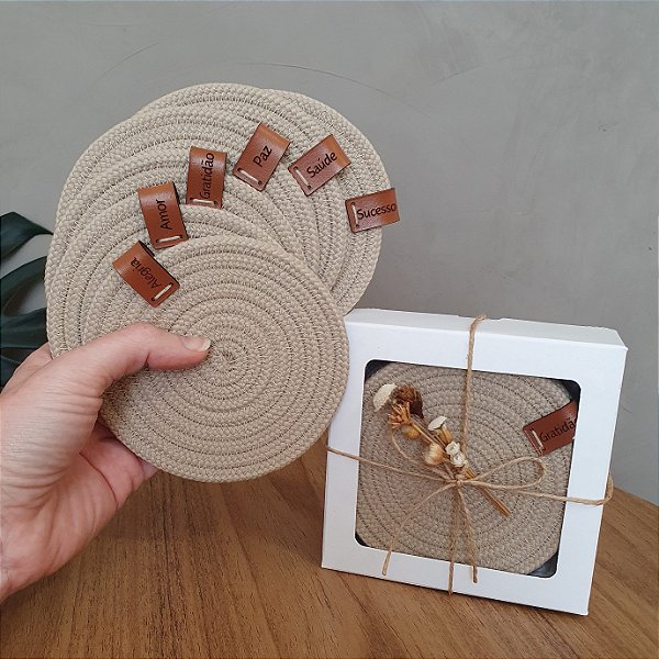 Porta-Copos | Kit Desejos (6unid) | Cor Areia Pronta Entrega