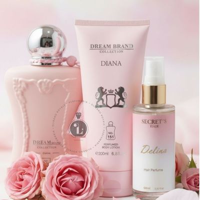 KIT DREAM DELINA Perfume 80ml/Hidratante/Perfume Cabelo