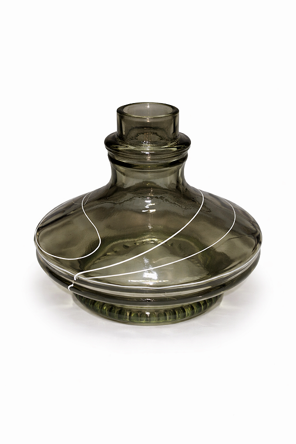Vaso Aladin Preto Fumê Translúcido com Detalhes