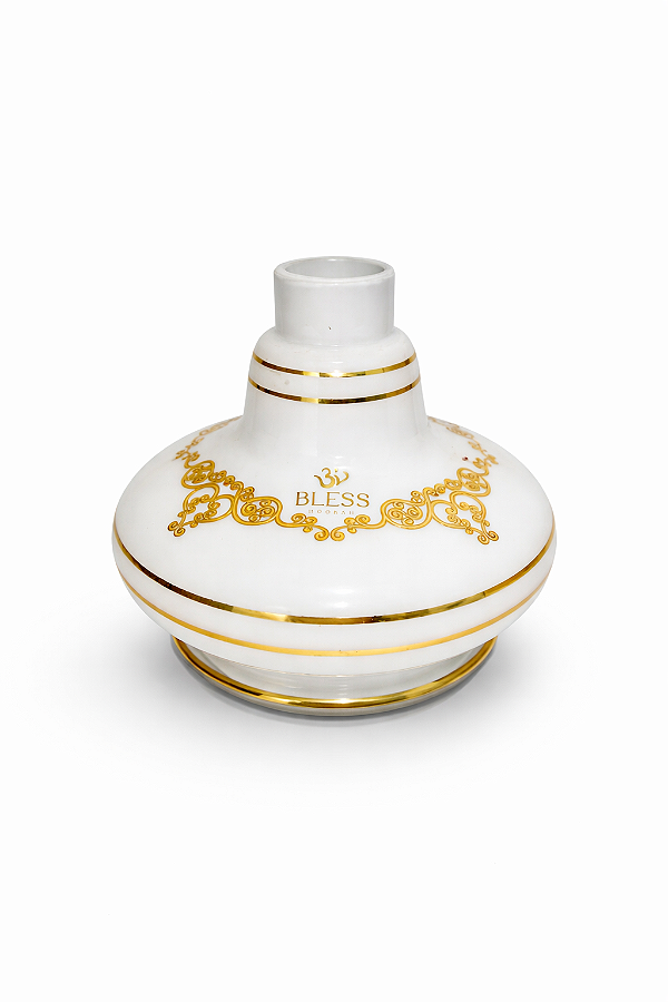 Base (Vaso) Bless Hookah - Edição White & Gold