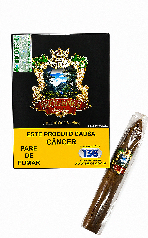 Charuto Diógenes Puros Belicosos – Caixa com 5 Unidades (50 g)