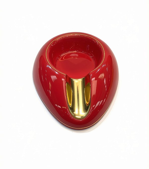 Cinzeiro para Charuto Premium – Vermelho com Detalhes Dourados