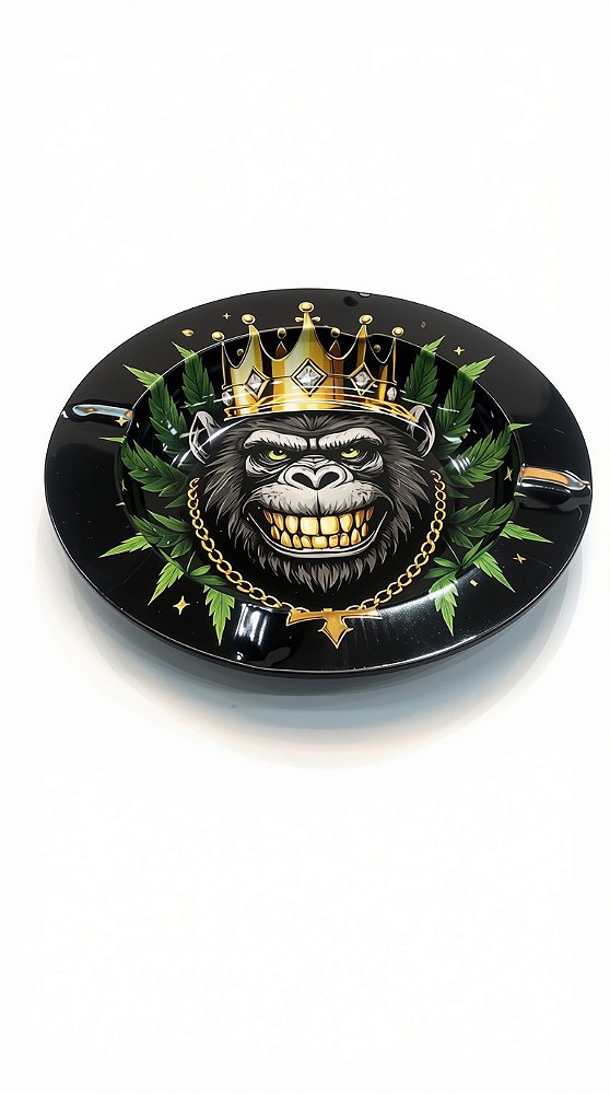 Cinzeiro Redondo Decorativo – Estampa Gorilla King
