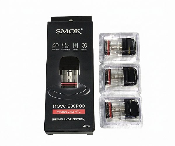 SMOK NOVO 2X Pod — Meshed 0,8Ω MTL | 3 Unidades