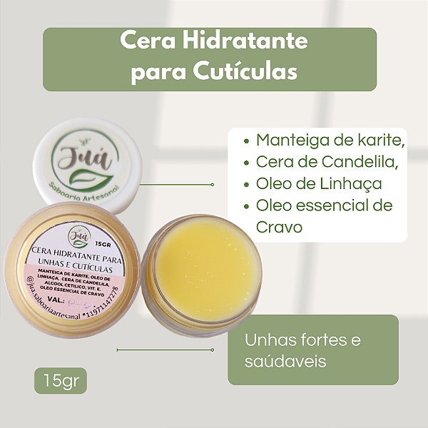 Cera Hidratante para Unhas e Cutículas com Óleo de Cravo -15gr