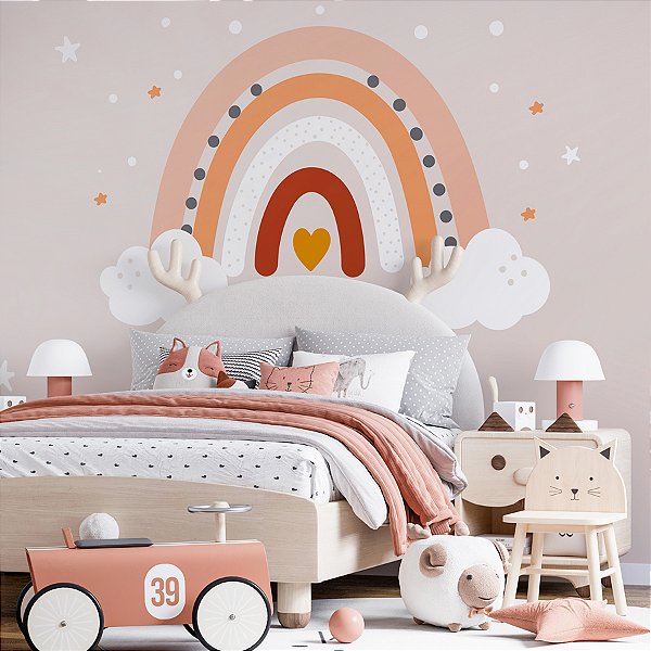 Painel de Parede Personalizado Arco-Íris de Aquarela