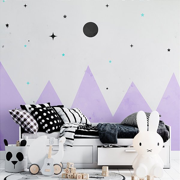 Painel de Parede Personalizado Céu e Montanha Rosa