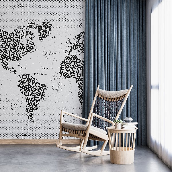 Painel de Parede Personalizado Mapa Grunge