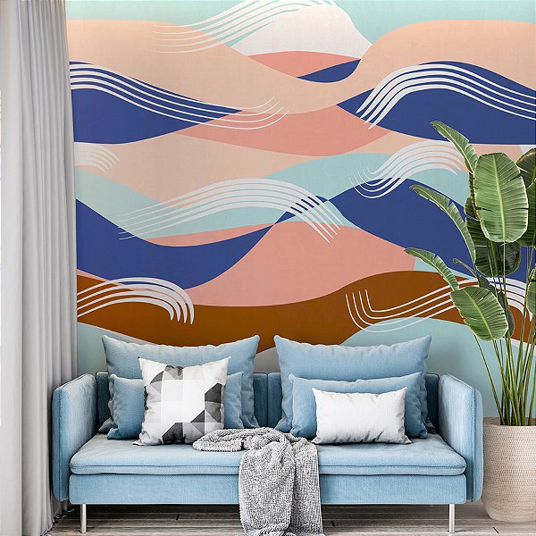 Painel de Parede Personalizado Oceano Ondulado
