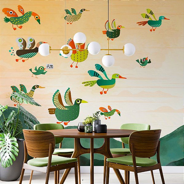 Painel de Parede Personalizado Pássaros Migrantes