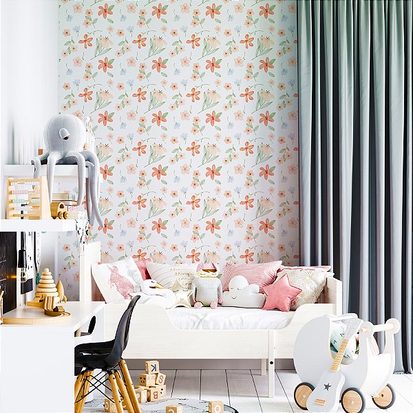 Papel de Parede Florais Pastéis
