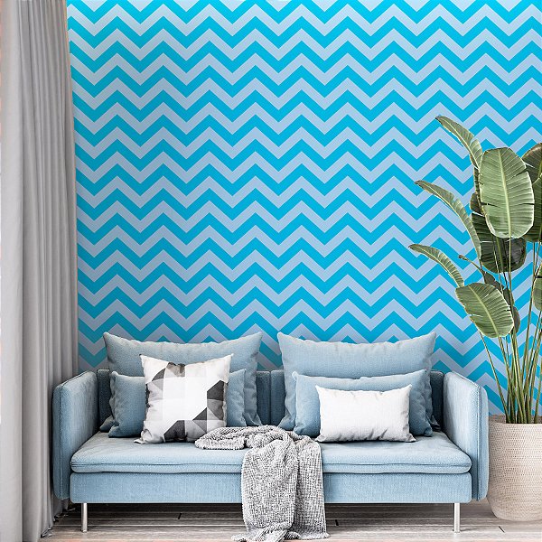 Papel de Parede Geométrico Ondulado in Blue