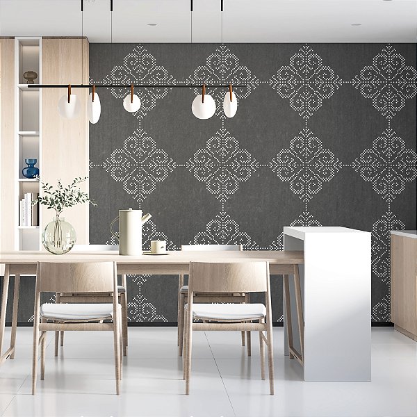 Papel de Parede Jacquard de Cimento Queimado