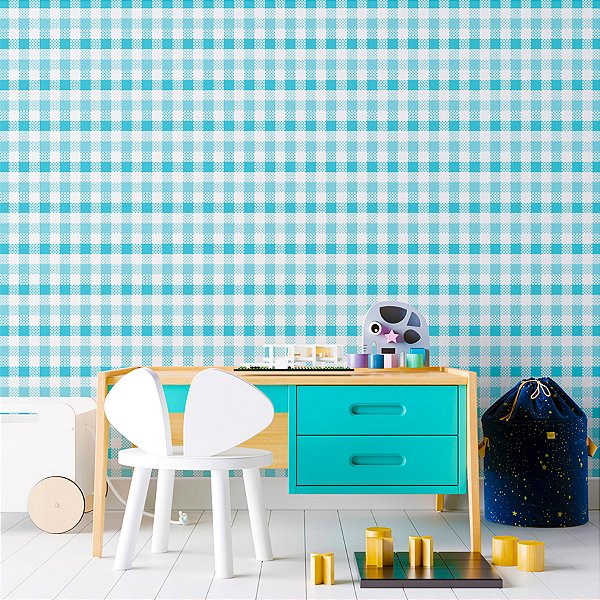 Papel de Parede Vichy Azul