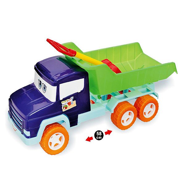 Kit 3 Caminhão Brinquedo Carrinho Infantil Madeira Plastico