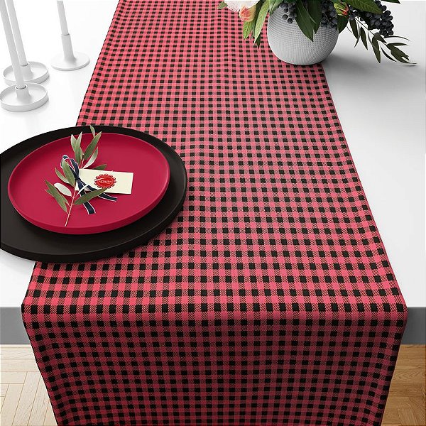 Trilha Xadrez Vermelho Preto