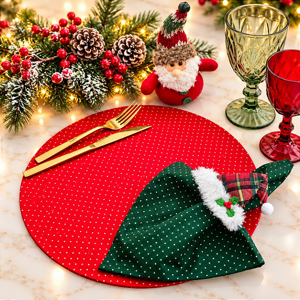 Kit Natal XT: 1 Capa + 1 Guardanapo + 1 Anel PG